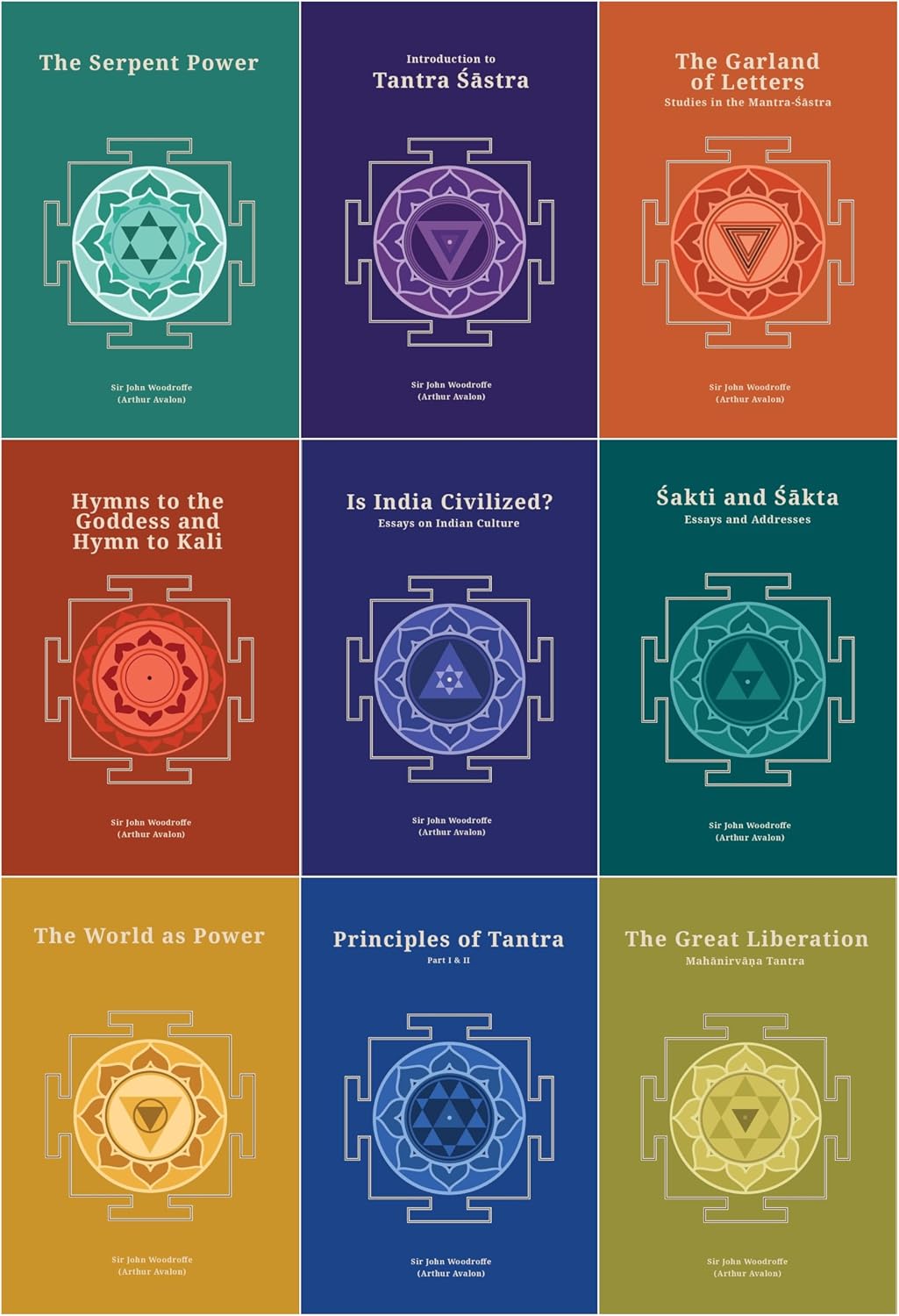 By Sir John Woodroffe (Arthur Avalon) - Serpent Power + Principles of Tantra + Garland of Letters + Introduction to Tantra…