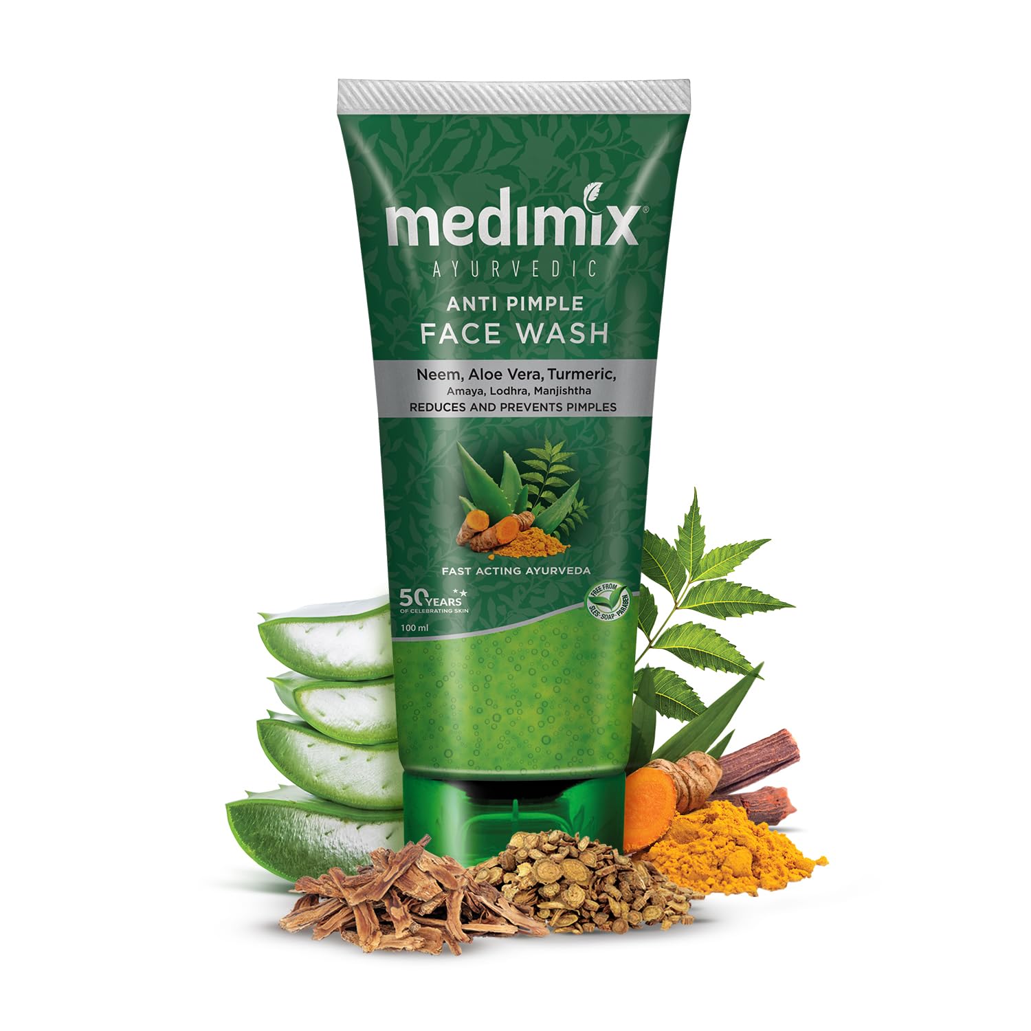 Medimix Ayurvedic Anti Pimple Face Wash 50ml  With Neem, Aloe Vera, and Turmeric image 13