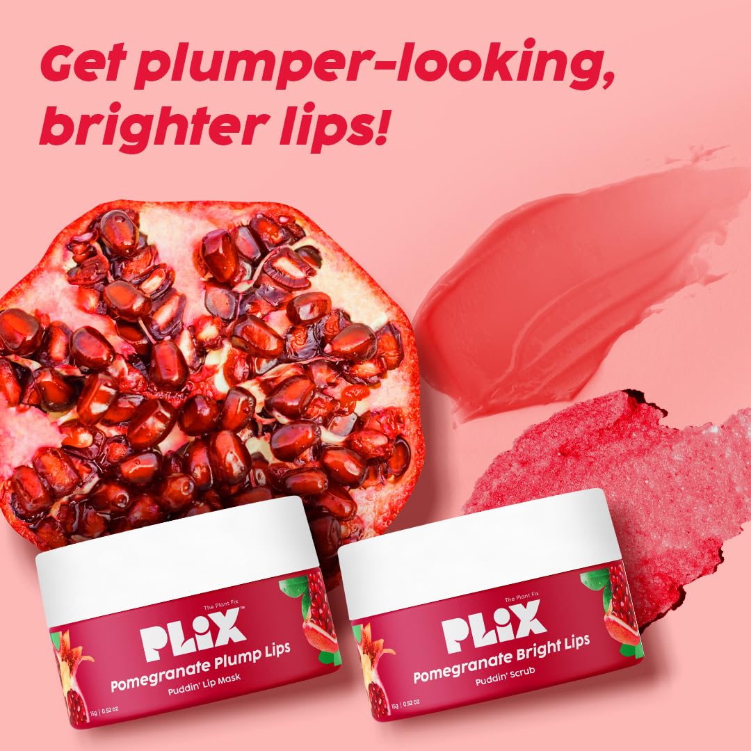 PLIX  Pomegranate Lip Care Combo, Exfoliating Scrub and Plumping Lip Mask (15 + 15) gms image 5
