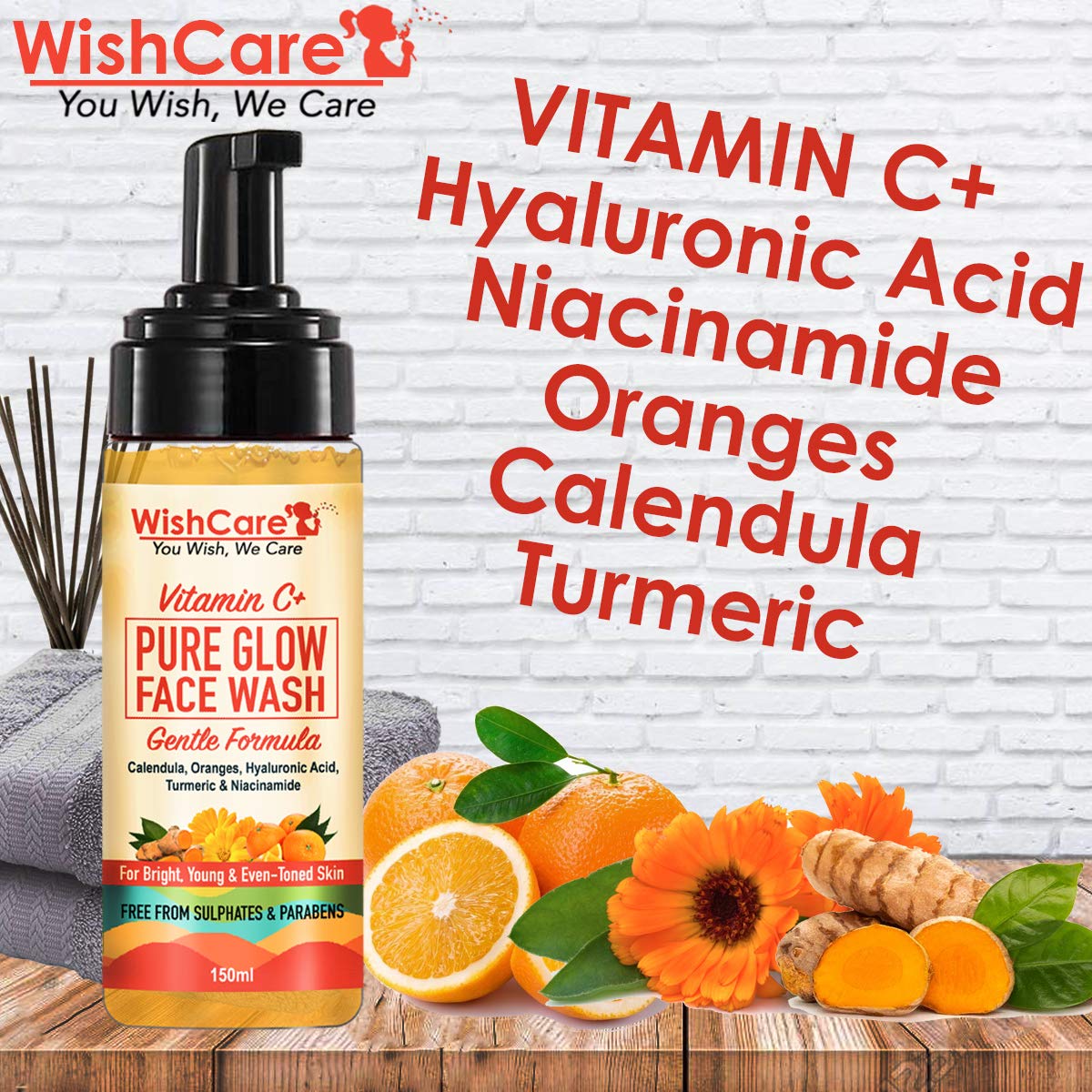 WishCare Vitamin C+ Pure Glow Face Wash - 150 ml image 2