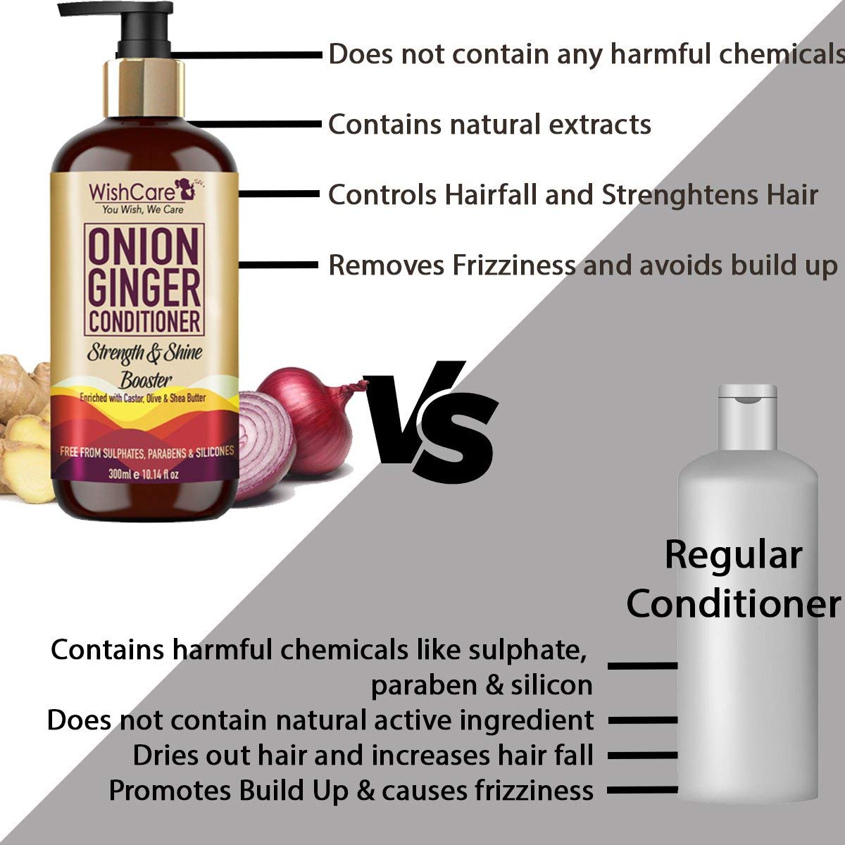 WishCare Onion Ginger Conditioner-300 ml image 3