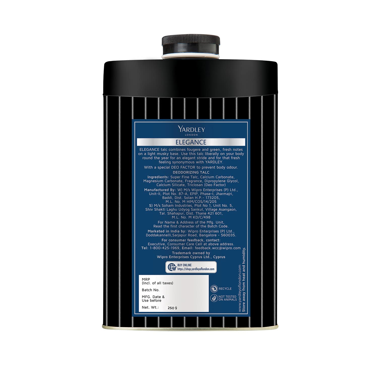 Yardley London Elegance Deodorizing Talc-250g image 2