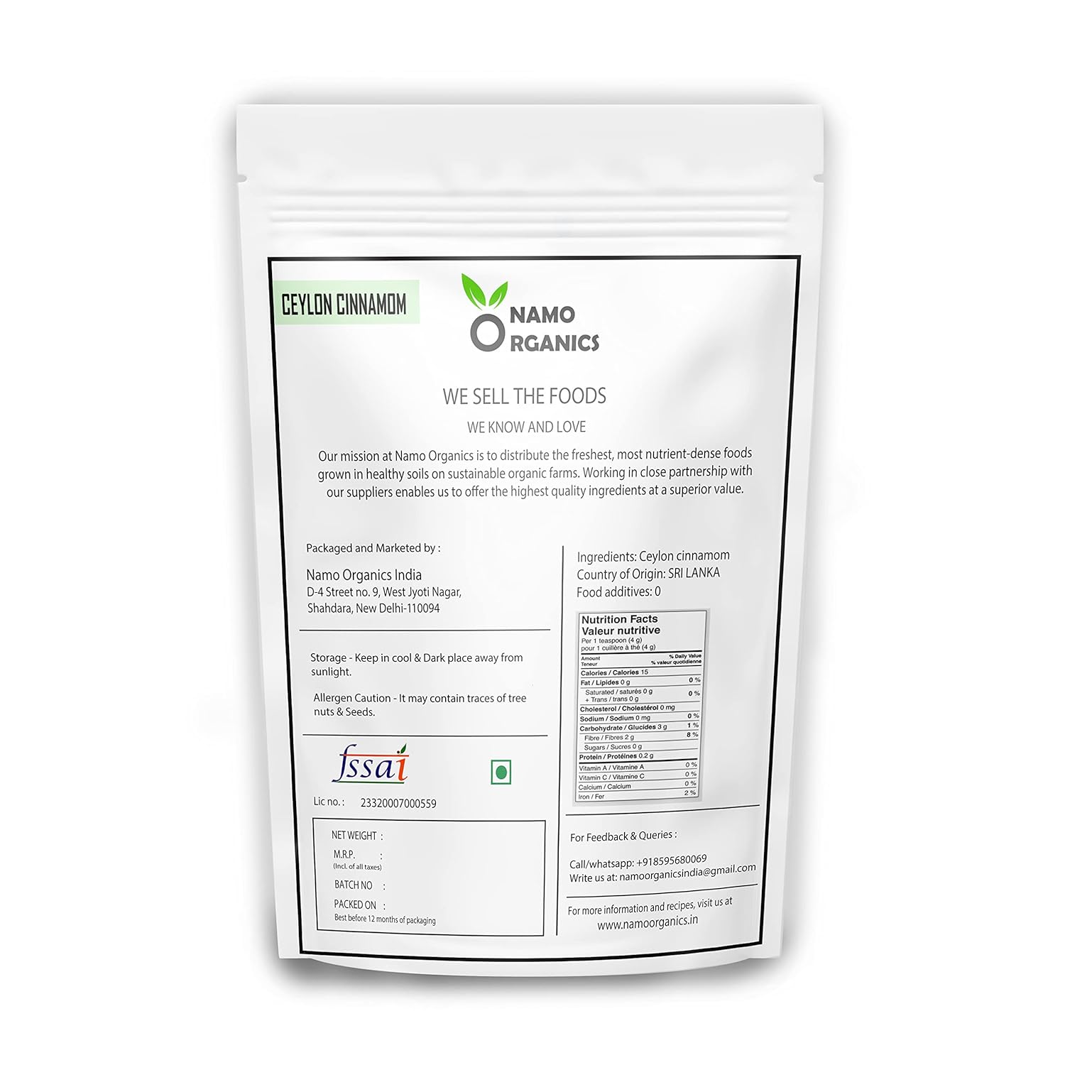 Namo Organics Ceylon Cinnamon Sticks-100gm image 4