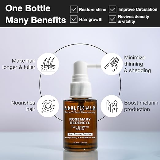 Soulflower Rosemary Redensyl Hair Growth Serum - 30 ml image 2