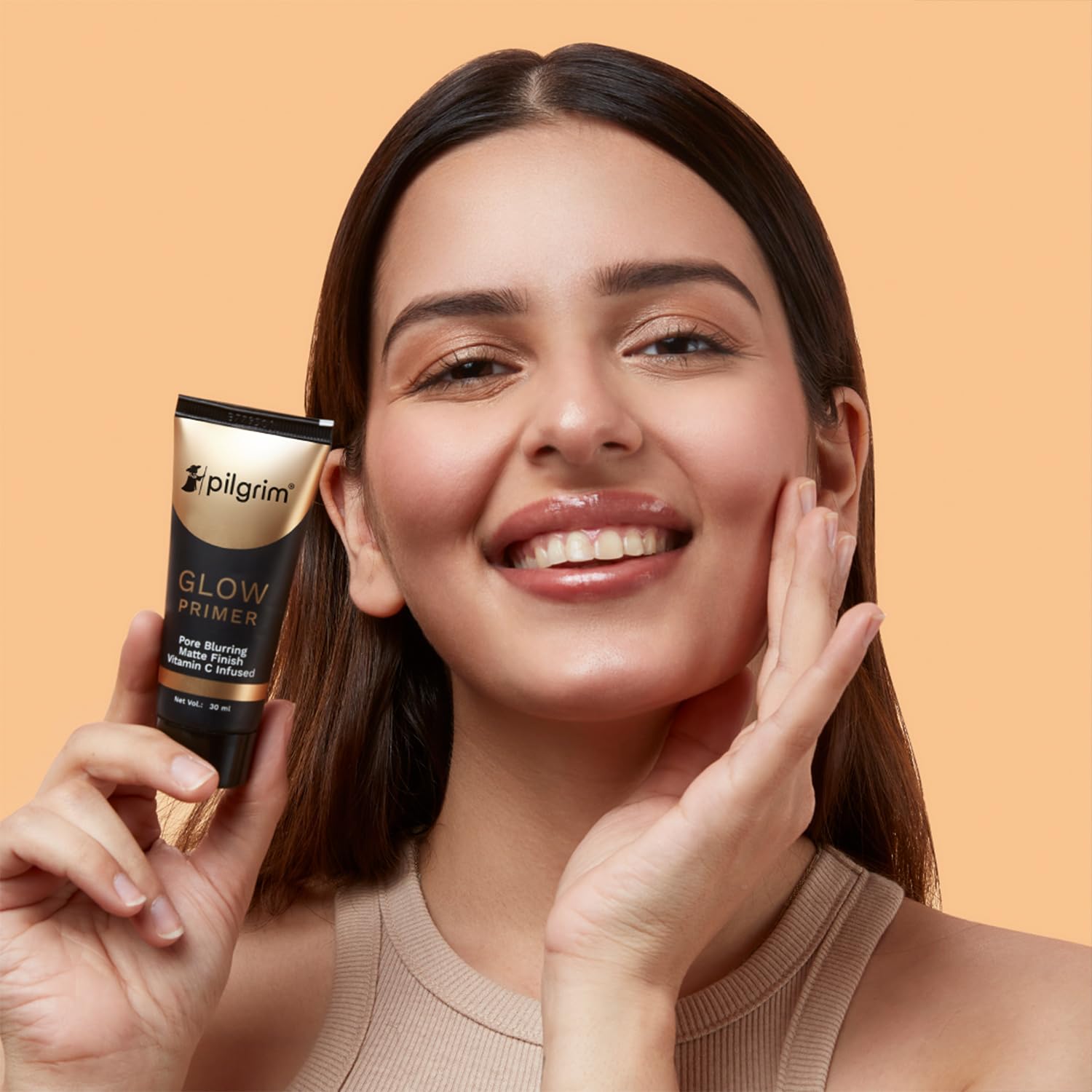 Pilgrim Glow Primer Lightweight Gel Based Velvety Matte Finish, Blurs Pores, Vit C+E Infused -30ml image 5
