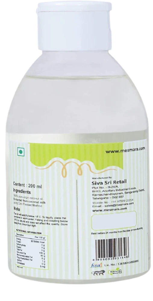 Mesmara Extra Virgin Coconut Oil 200 ml image 2
