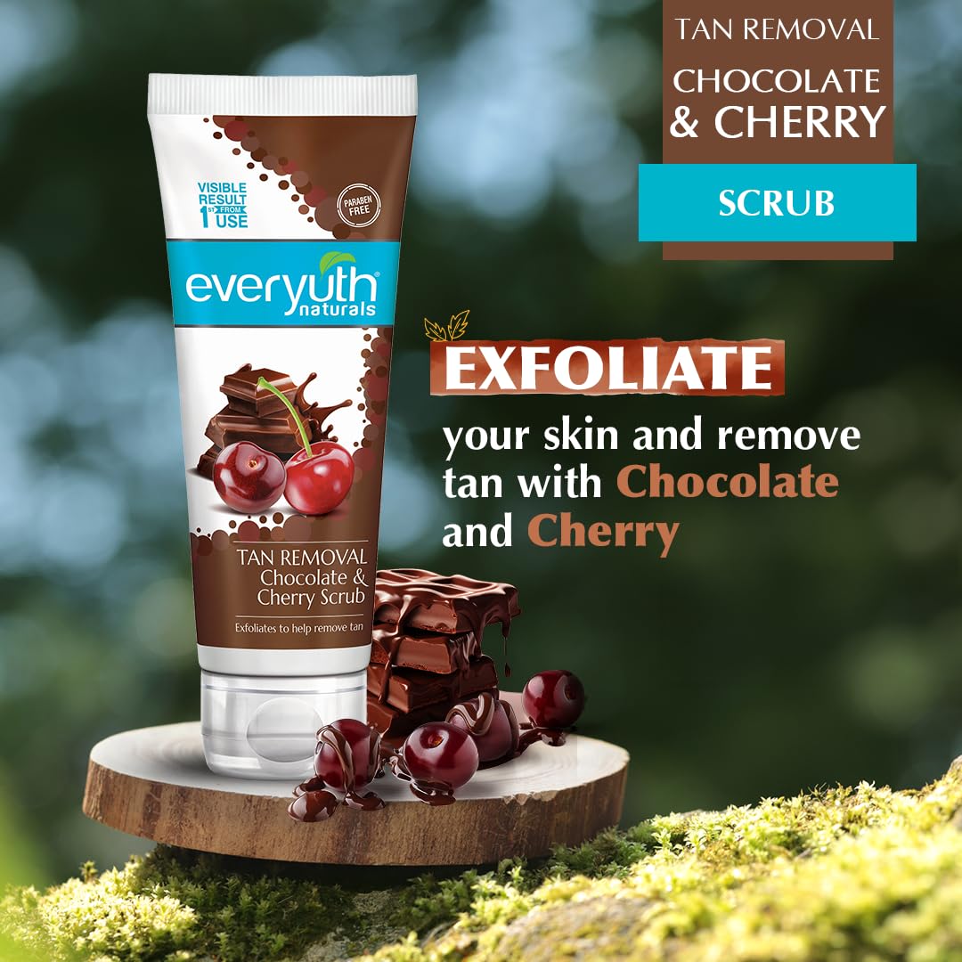 Everyuth Naturals Tan Removal Chocolate&Cherry Scrub| |D Tan,Detoxify&Cleanse| 100G (Pack Of 2) image 4