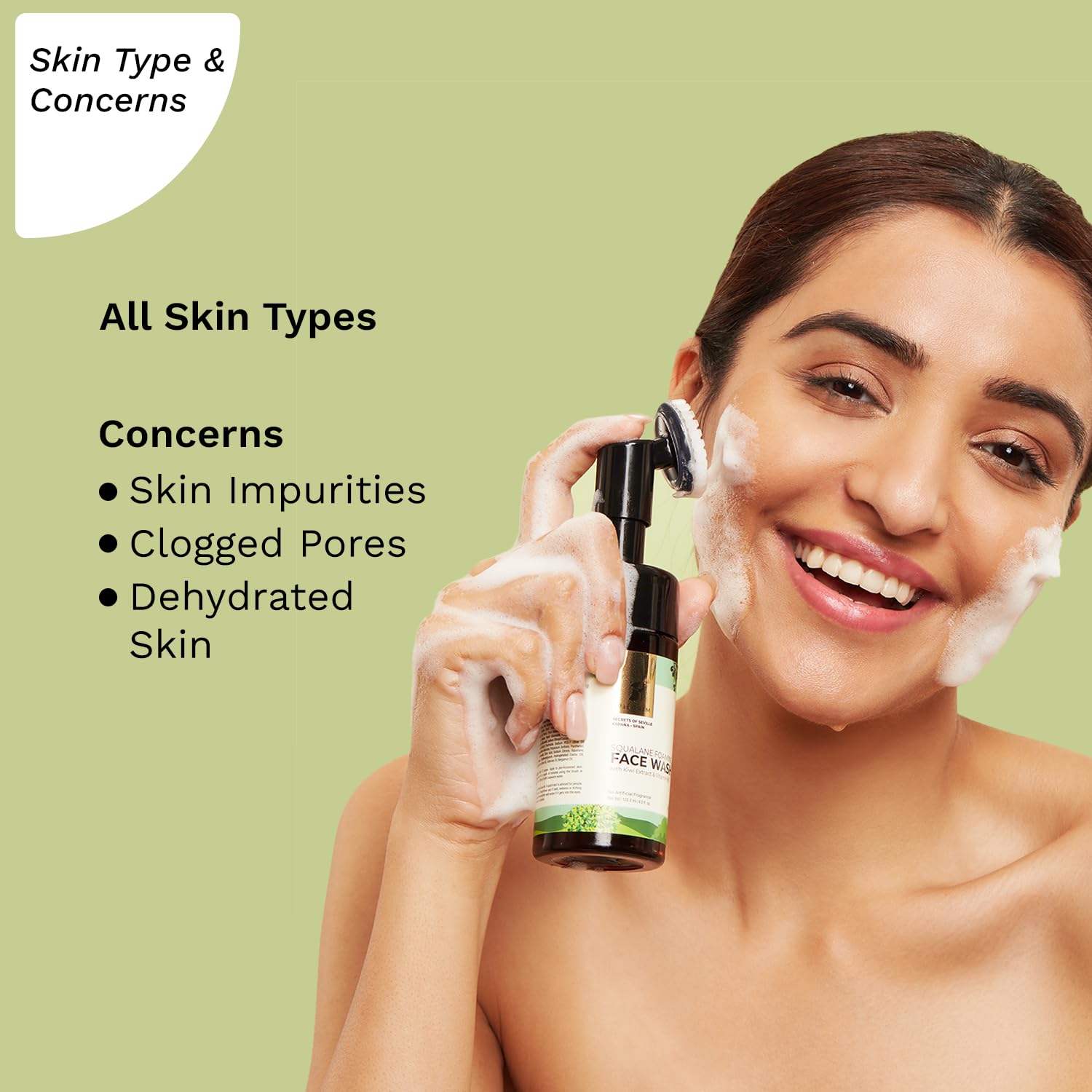 Pilgrim Spanish Foaming Face Wash With Kiwi Extracts & Aloe For Skin Hydration -120 ml image 5
