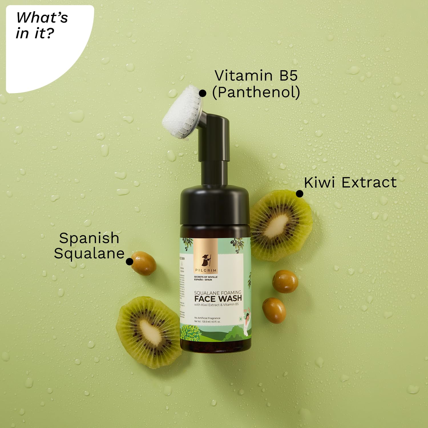 PILGRIM Spanish Squalane foaming face wash  120ml image 3