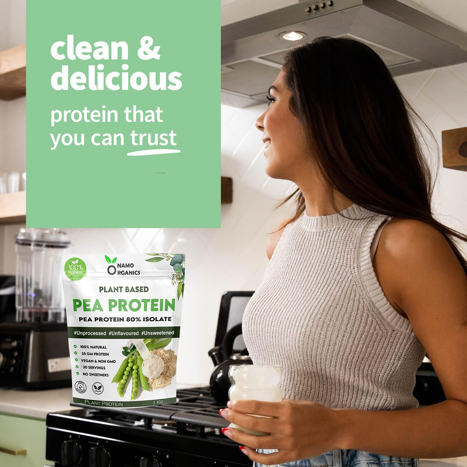 Namo Organics Pea Protein Powder - 1kg image 5