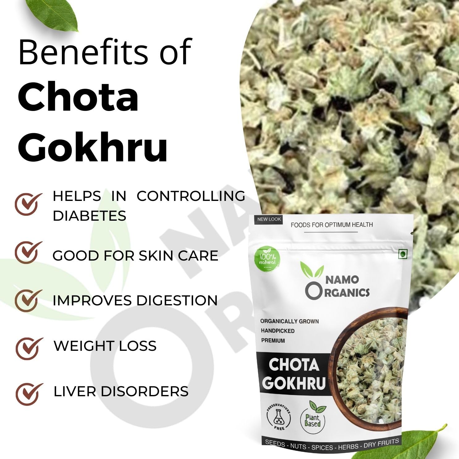 Namo Organics Gokhru Chota - 400 gms image 3
