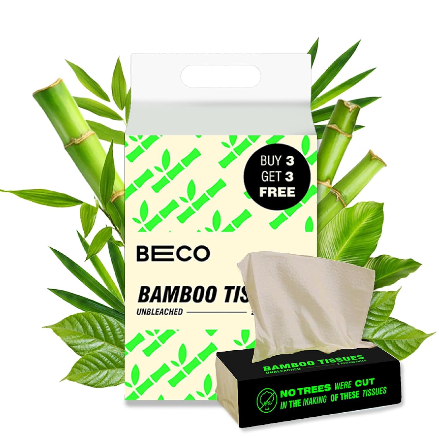 Beco Bamboo Soft Facial Tissue Papers- 100 Pulls . image 2