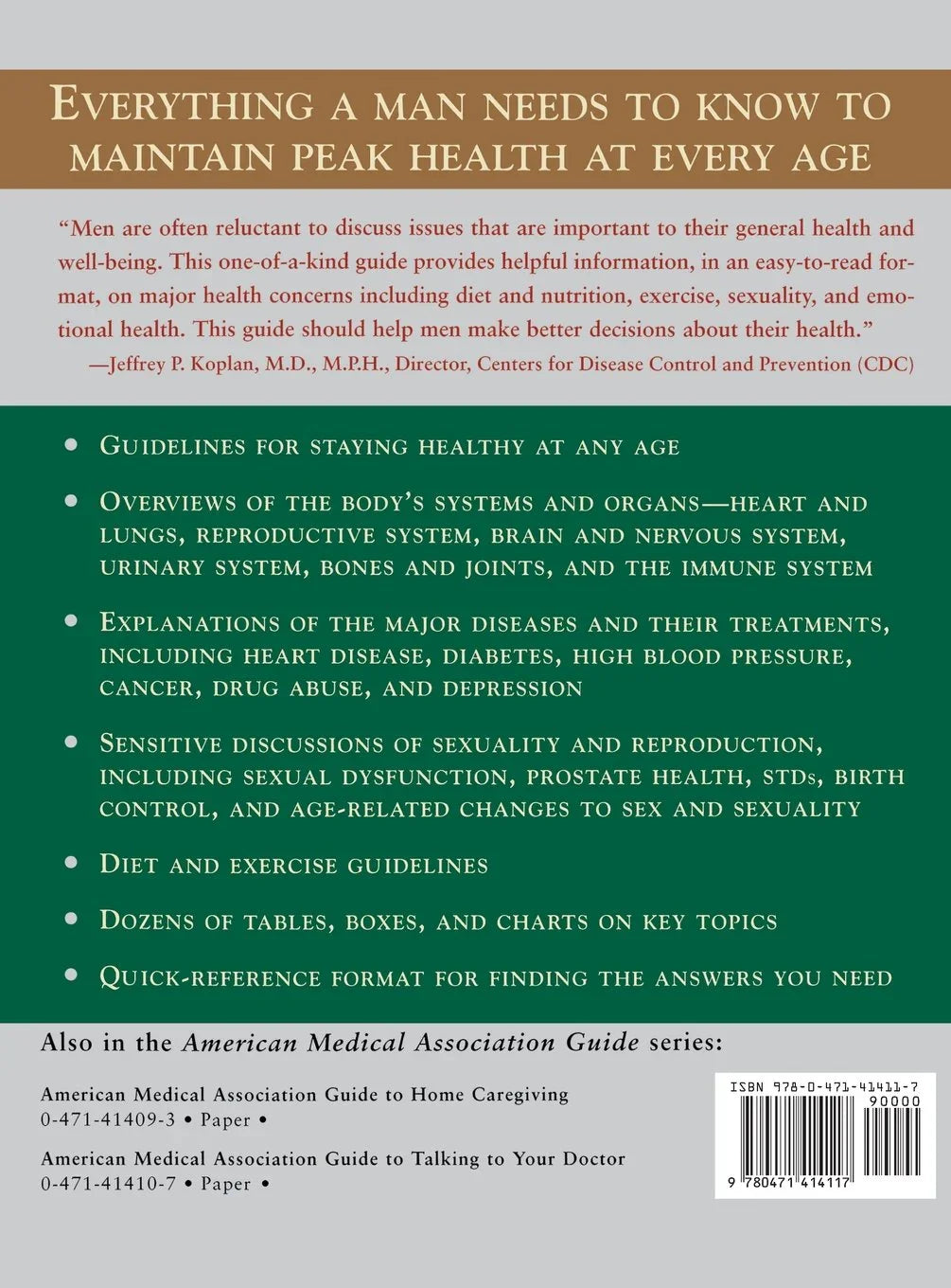 American Medical Association Complete Guide to Men′s Health (American Medical Association Guide) old Hardcover image 2