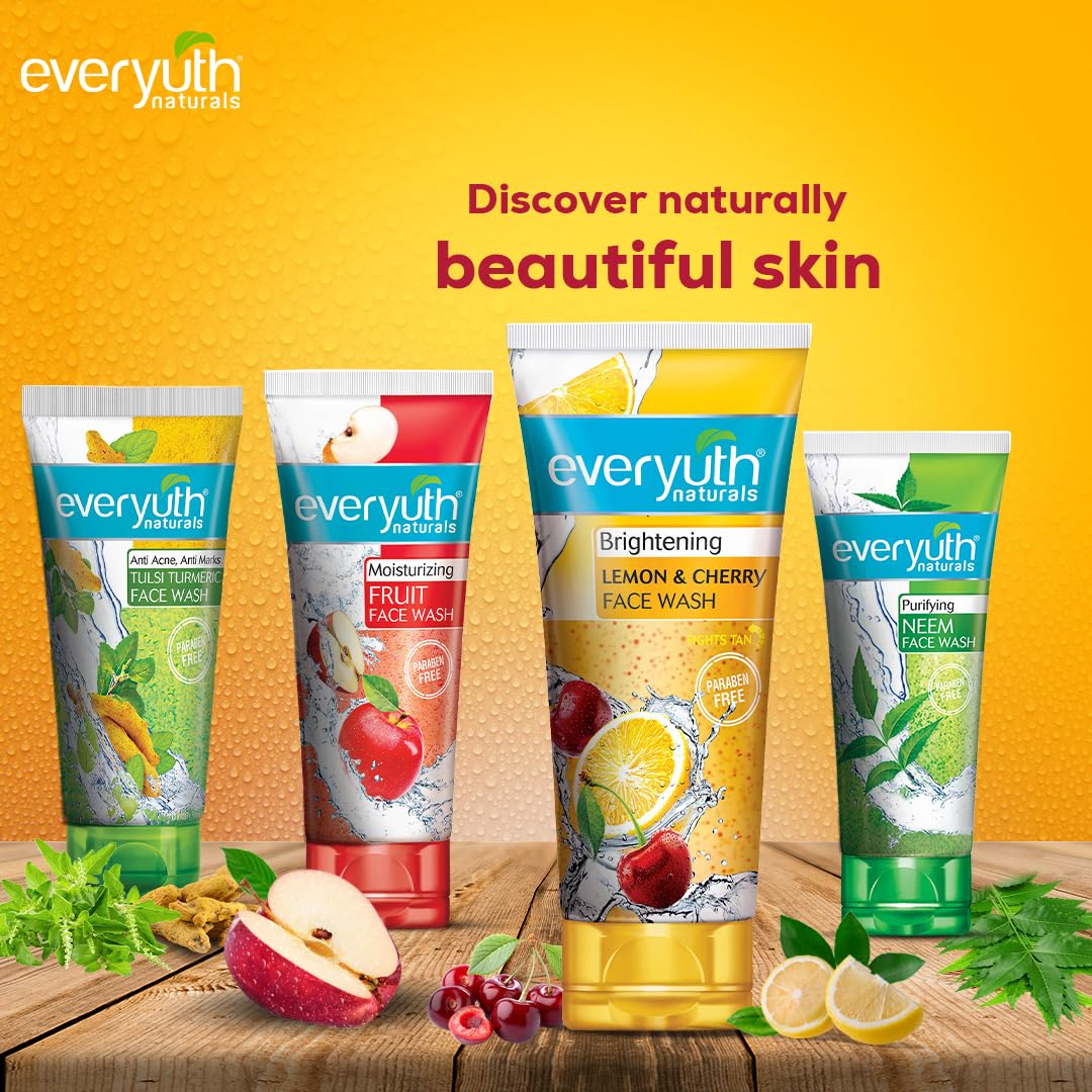 Everyuth Naturals Brightening Lemon & Cherry Face Wash -150 gm image 4