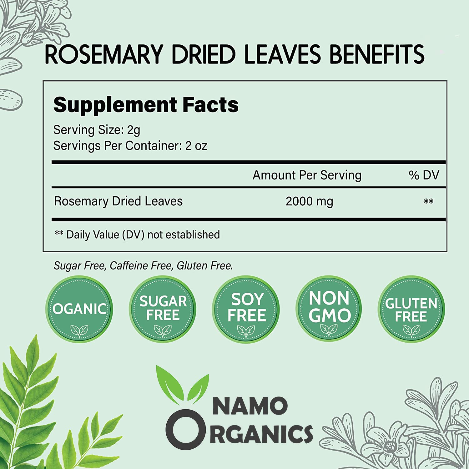 Namo Organics Rosemary Dried Leaves-50gm image 2