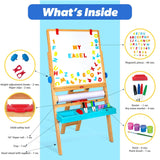 Giggles Funskool My First Easel, 4in1 Double Sided Wooden Magnetic Board image 2