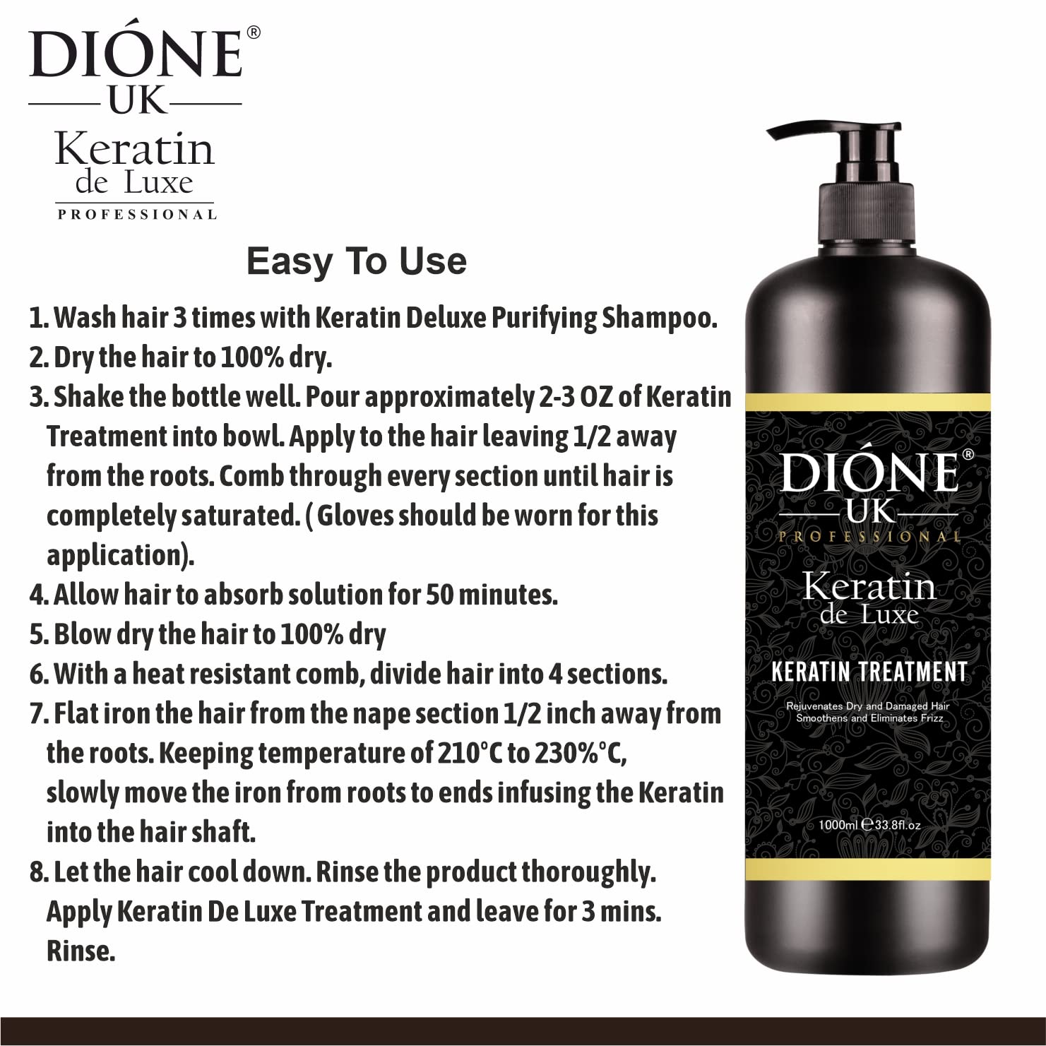 DIONE UK Keratin hair Treatment 1000 ml image 6