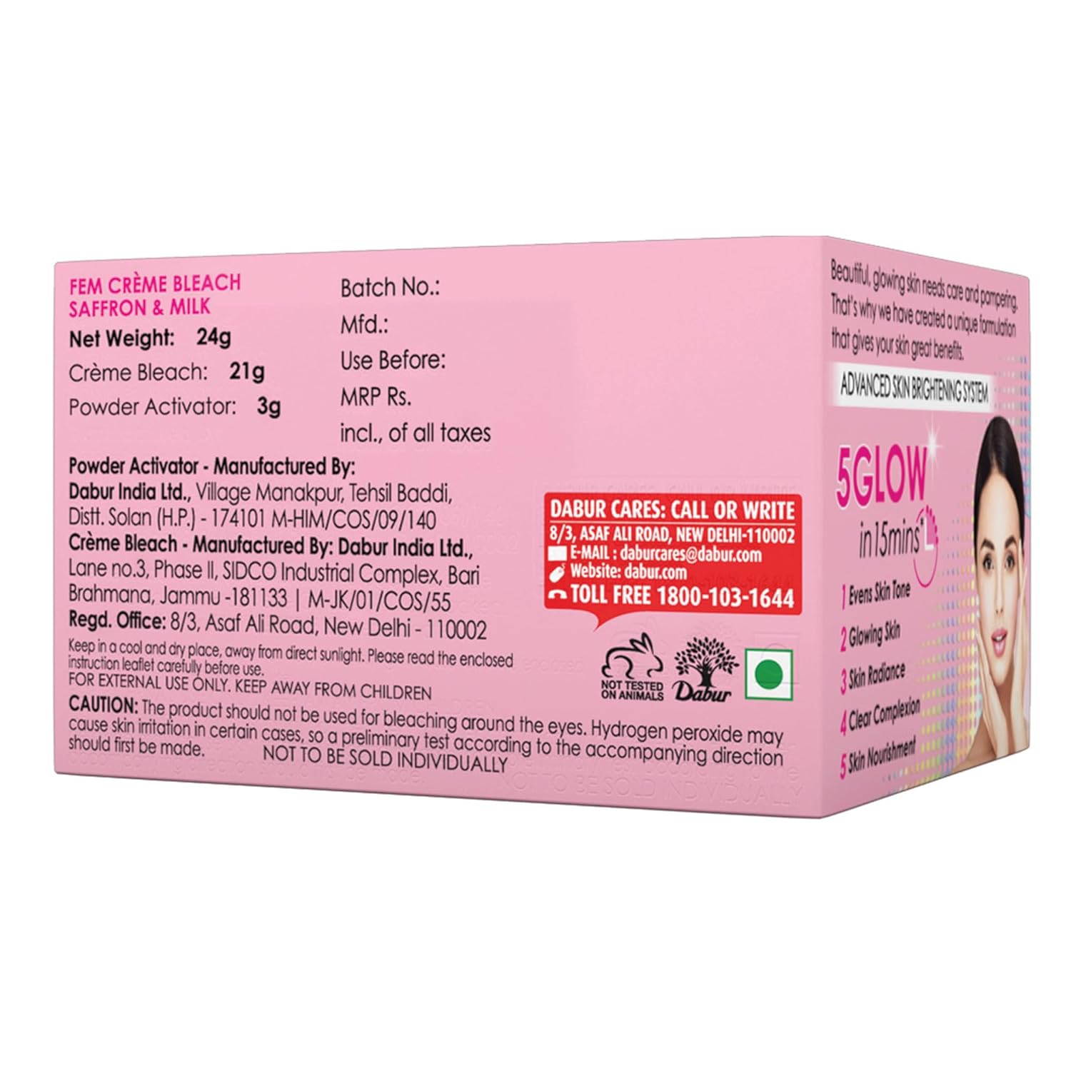 Fem Fairness Naturals Saffron Skin Bleach - 24g image 3