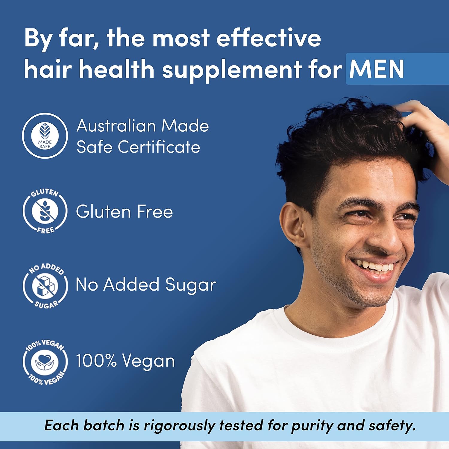 Man Matters Biotin Hair Gummies (90N) 100% Vegan & Gut Friendly image 7