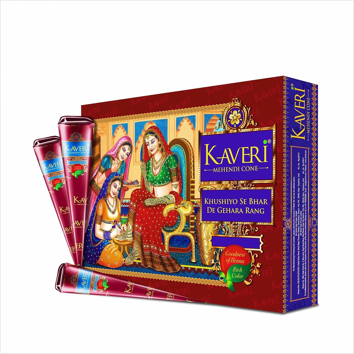 Natural Kaveri Temporary Tattoo Mehandi PACK OF 6 image 5