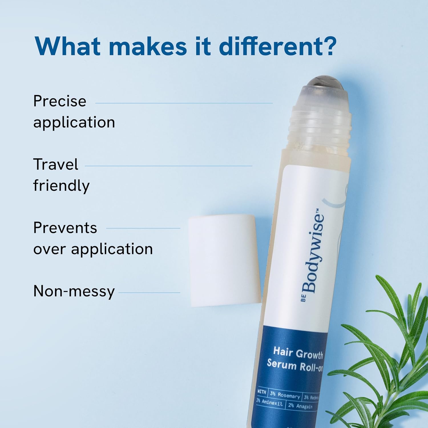 Be Bodywise Rosemary Hair Growth Serum (Roll On) -25 ml image 3