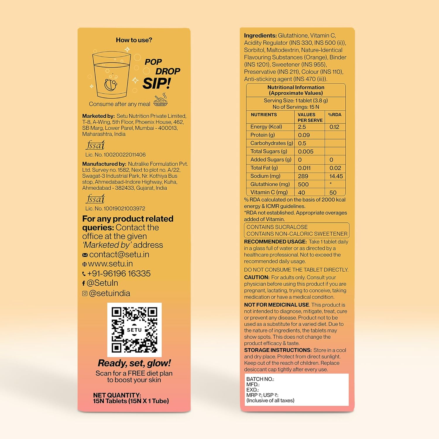 Setu Skin Renew Glutathione - 15 tabs image 3