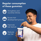 Man Matters Biotin Hair Gummies (90N) 100% Vegan & Gut Friendly image 6