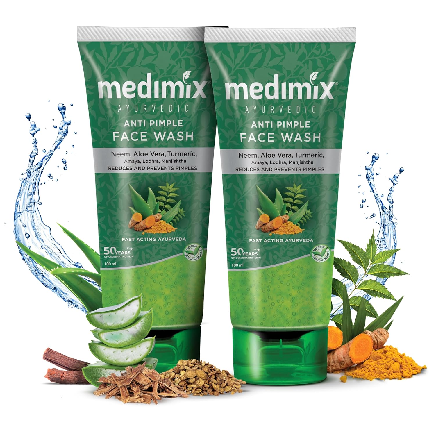 Medimix Ayurvedic Anti Pimple Face Wash 50ml  With Neem, Aloe Vera, and Turmeric image 9