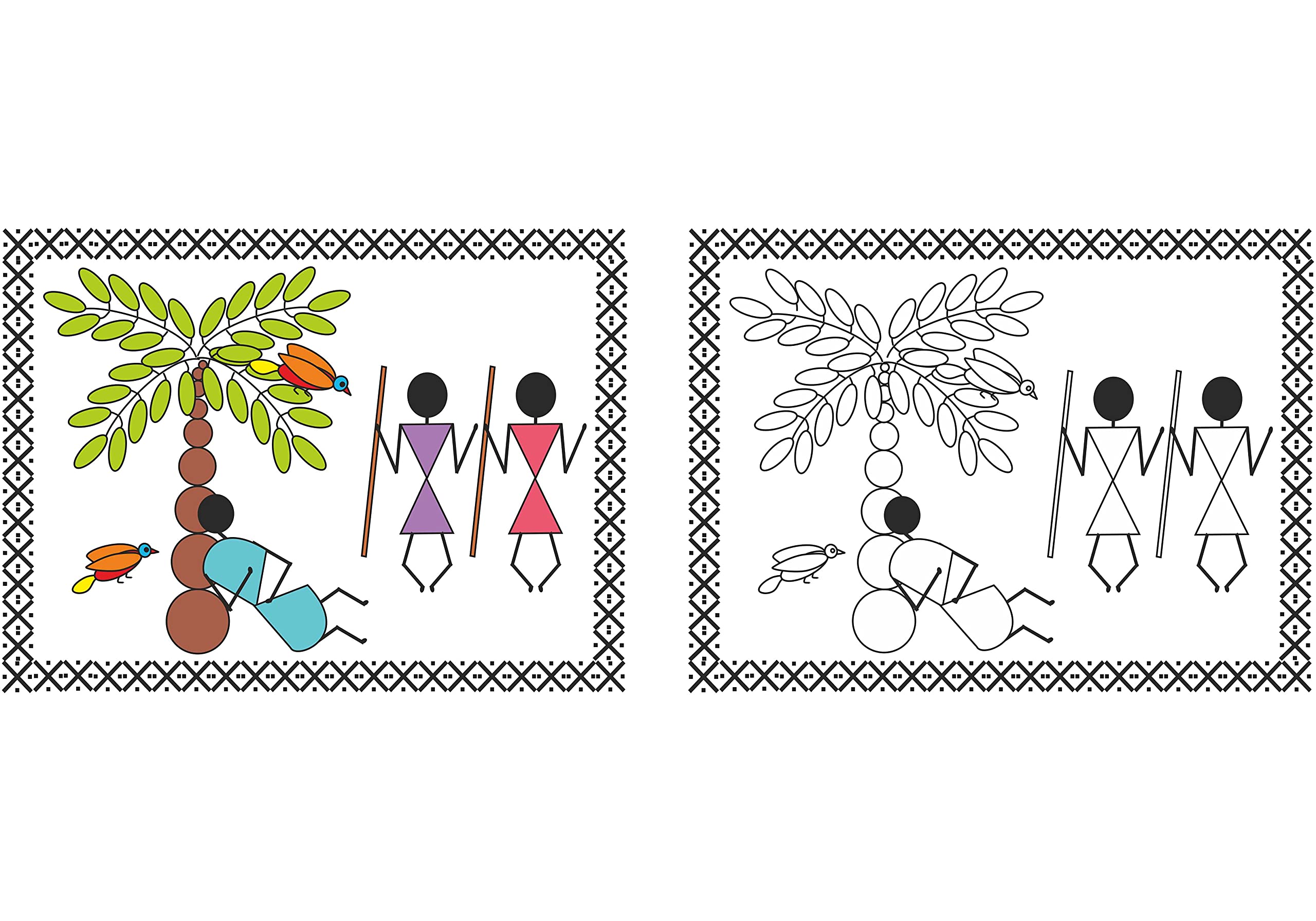 Scholars Hub Best Of Warli Art Paintings Book -Vol 1, Vol 2 (Set Of 2 Books) | 68 Pages (image 2)