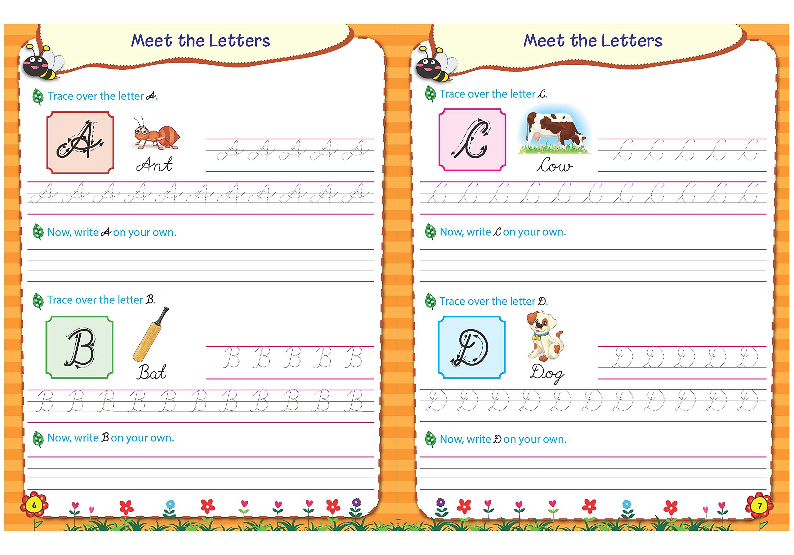 Scholars Hub Cursive Writing Books Combo (Vol 0,1) (For Ages 4-6)- Capital Letters, Small Letters & Word Family | Pack Of 2…