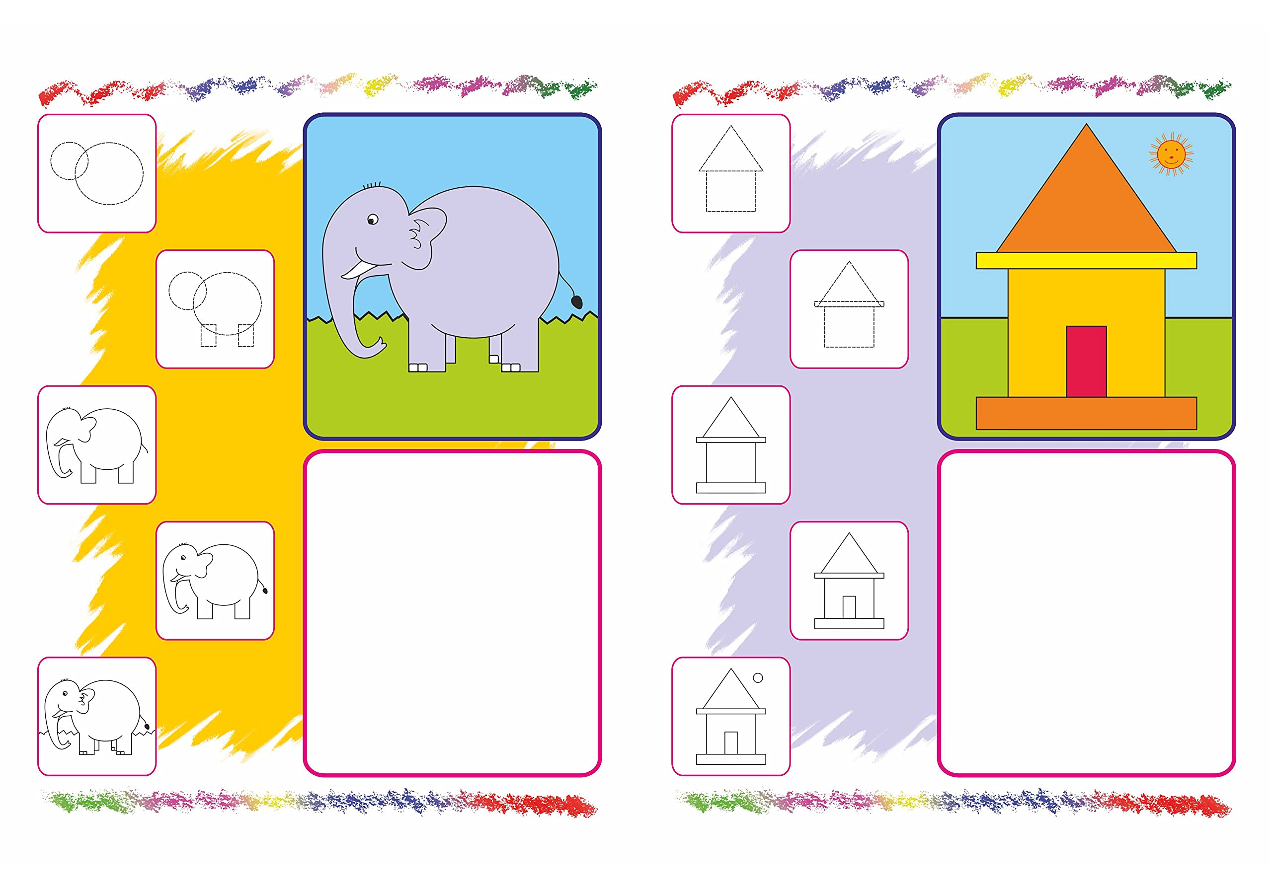Coloring Book For Kids: Scholars Hub Step By Step Drawing Book -Vol 1, Vol 2 ( Set Of 2 Books) | 48 Pages (image 2)