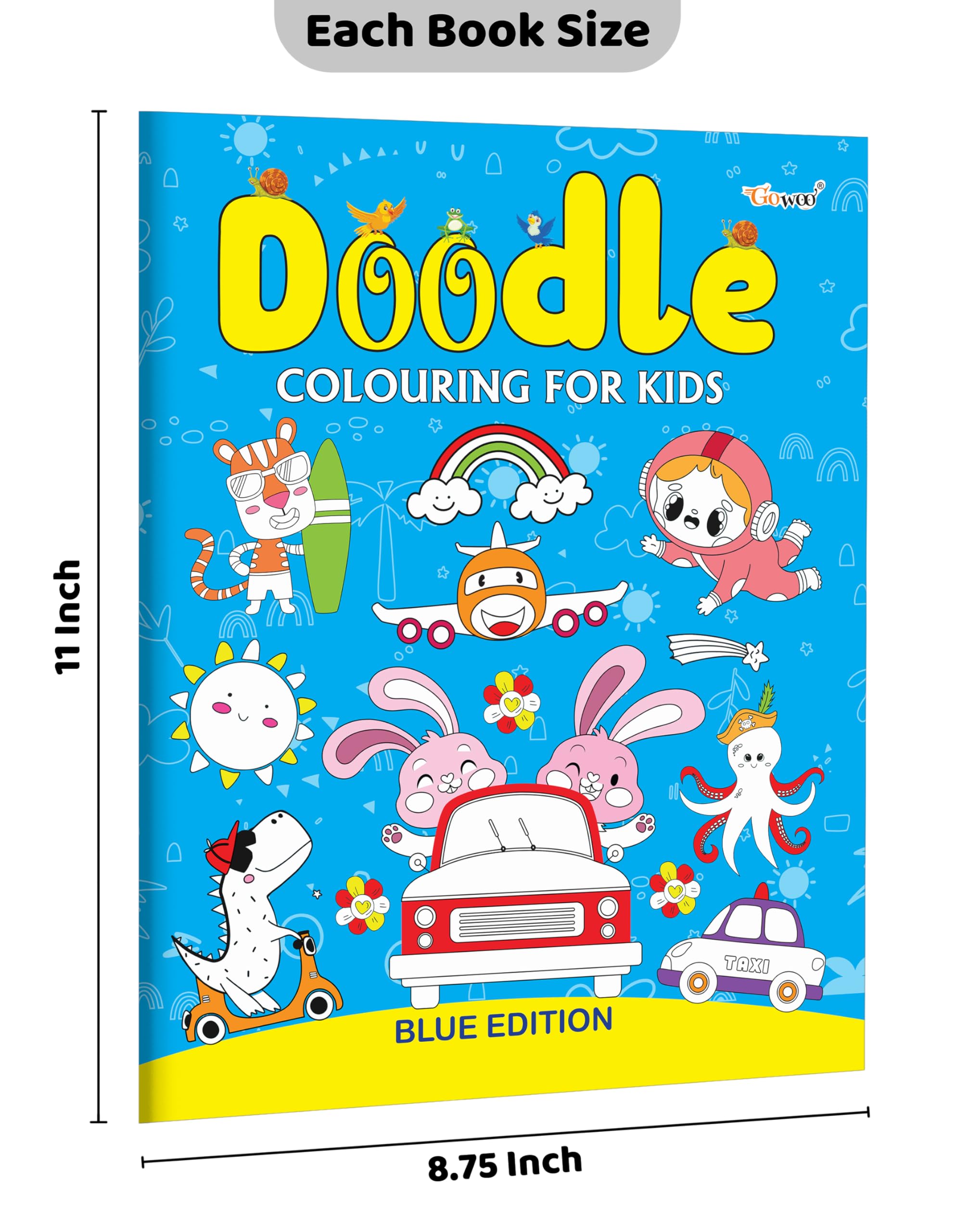 Doodle Colouring For Kids - Blue Edition : Kids Colouring Book, Colouring Book For Toddlers, Fun Learning Colouring Book…