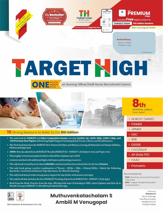 TARGET HIGH ONE NATION ONE BOOK ON NURSING OFFICER STAFF NURSE RECRUITMENT EXAMS 8ED PHYGITAL (PB 2026)