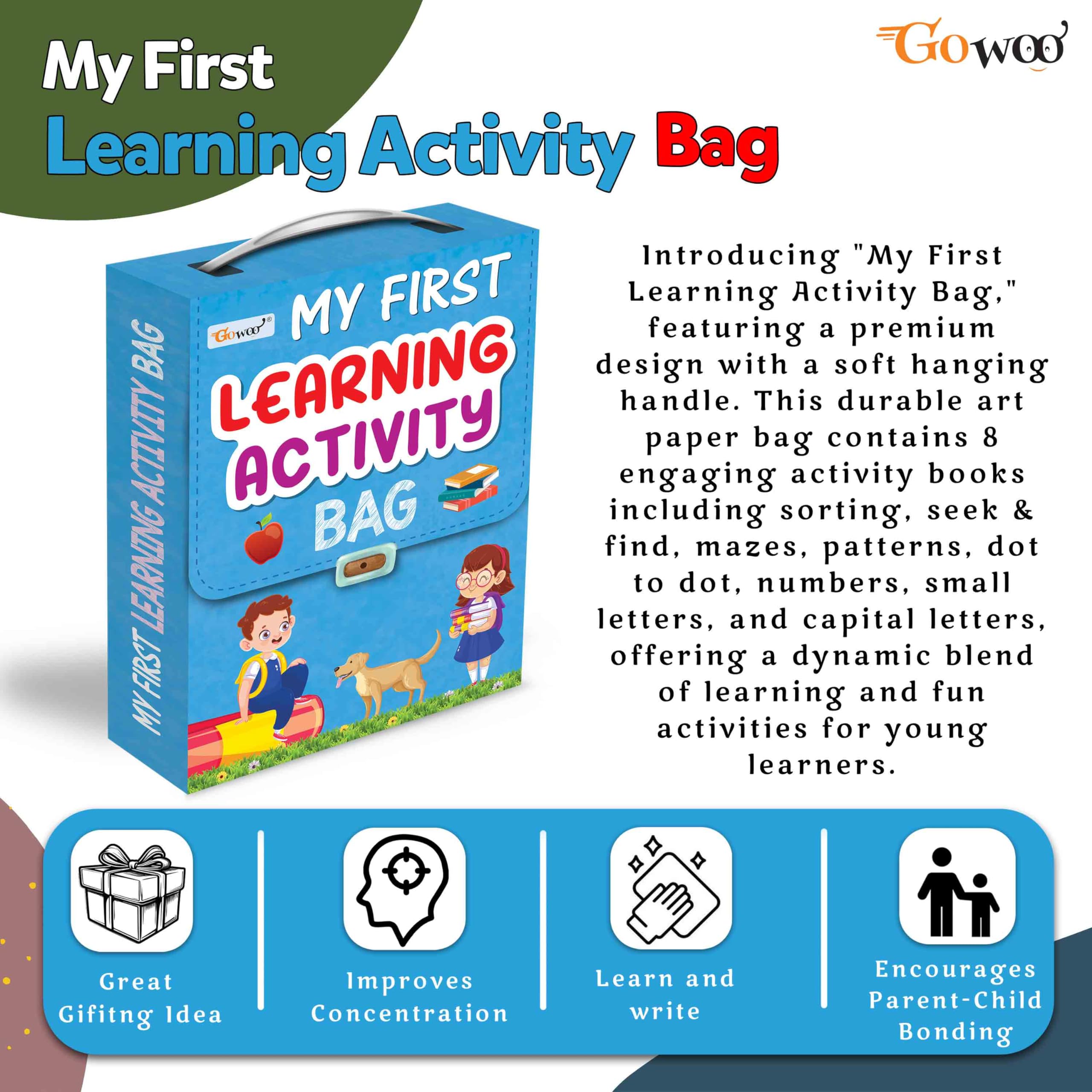 My First Learning Activity Bag : Educational Activity Books, Activity Bag For Early Learners, Kid'S Activity Bag Set-Ages…