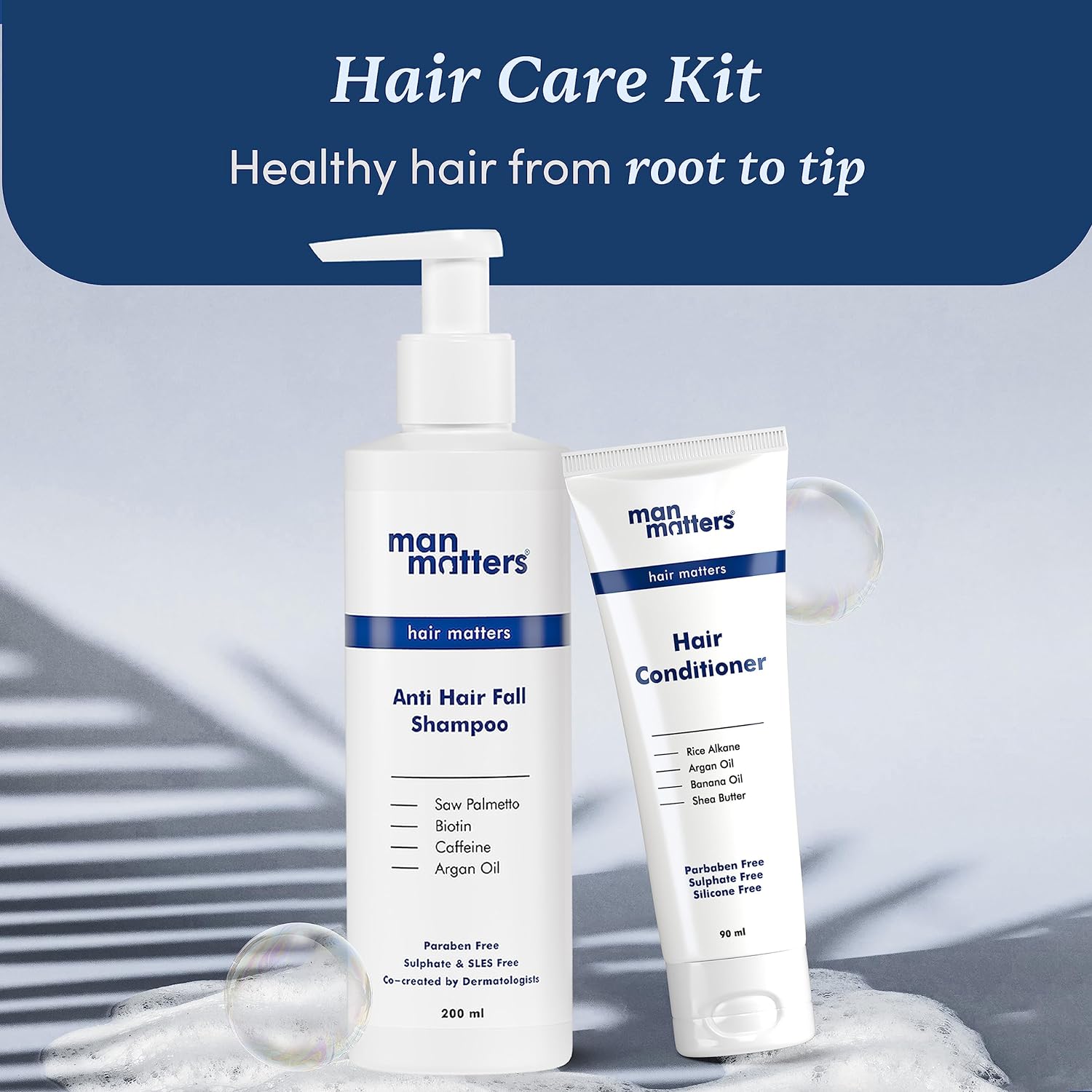 Man Matters Anti Hair Fall Shampoo 200ml and Conditioner 90ml image 3
