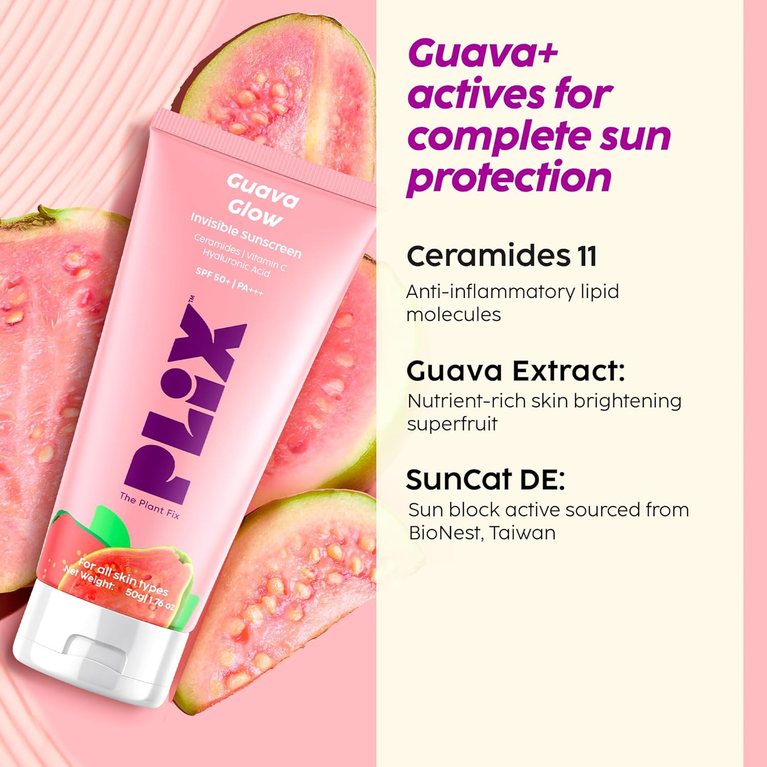 PLIX  Face Serum-20ml, Cleanser-100ml& Zero White Cast Sunscreen -50g image 3