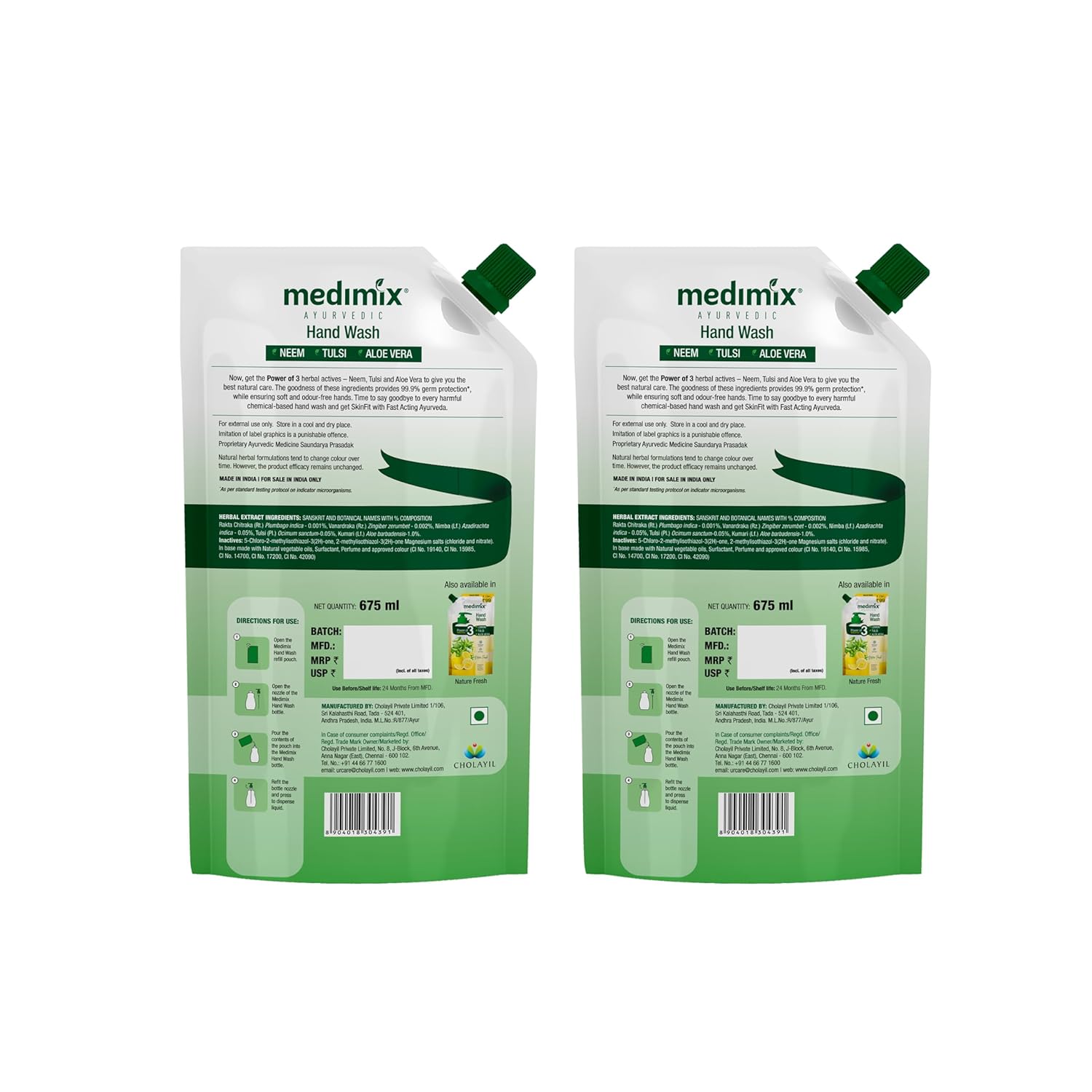 Medimix Ayurvedic Nature  Hand Wash  With Neem, Tulsi & Aloe Vera 675ml image 6