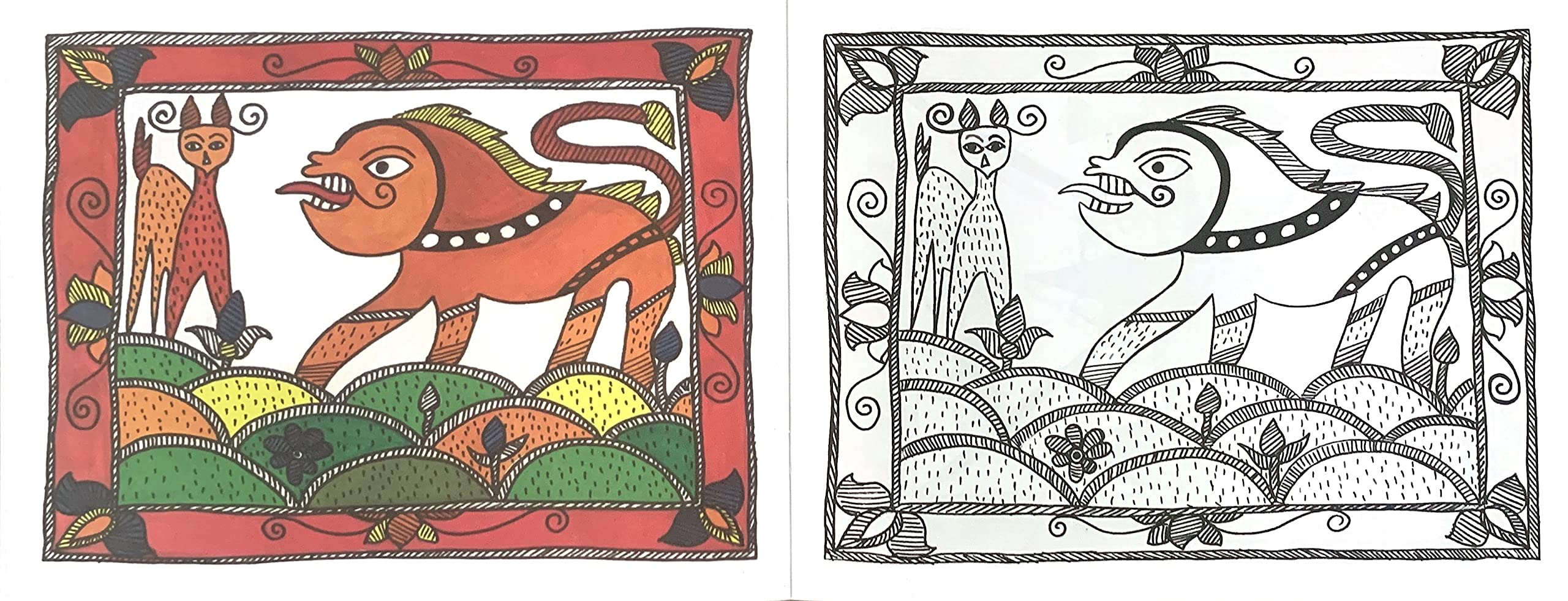 Scholars Hub Best Of Madhubani Art Paintings Book -Vol 1, Vol 2 (Set Of 2 Books) | 48 Pages (image 2)