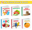 Pocket Board Book Set Of Abc, Numbers, Fruits, Vegetables, Wild Animals, Birds - Kids Educational Board Book, Preschool…