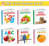Pocket Board Book Set Of Abc, Numbers, Fruits, Vegetables, Wild Animals, Birds - Kids Educational Board Book, Preschool…