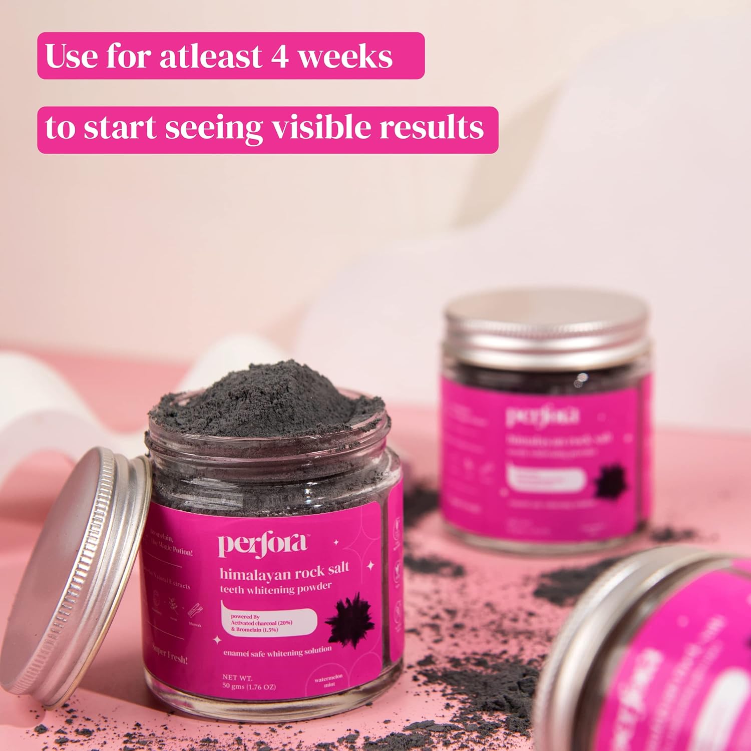 Perfora Charcoal Teeth Whitening Powder - 50 gms image 2