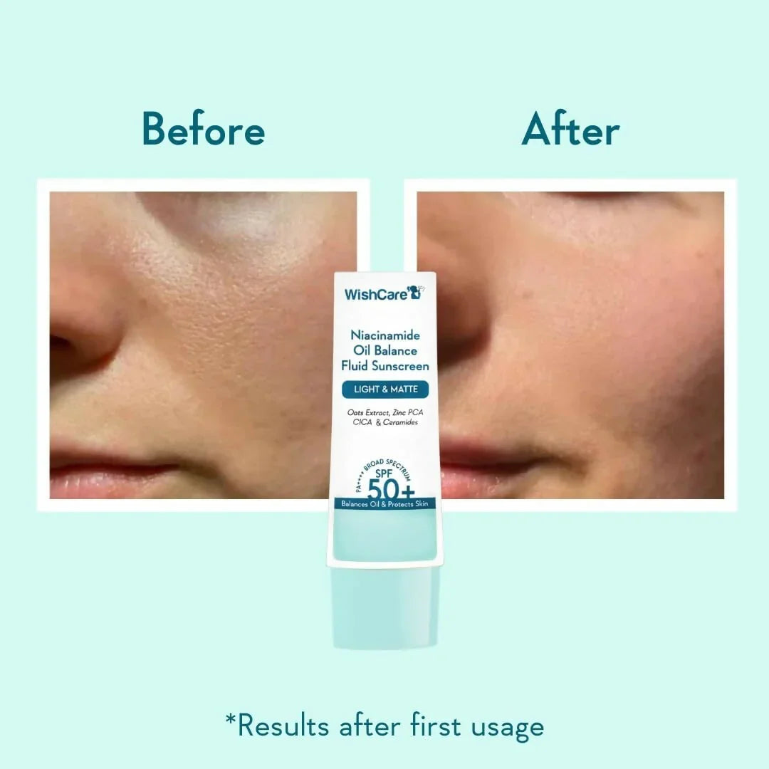 Wishcare 5% Niacinamide Oil Balance Fluid Sunscreen | SPF50 -50 gm image 3