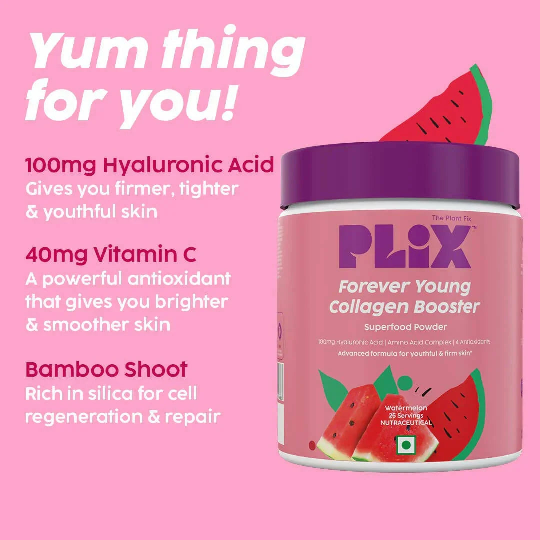 PLIX The Plant Fix Wholefood Forever Young Collagen -Watermelon -200 gm image 2