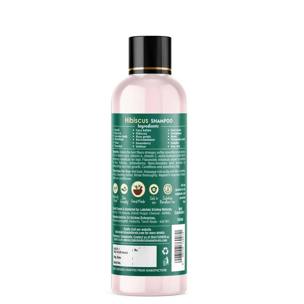 Lakshmi Krishna Naturals Hibiscus Shampoo -200 ml image 2