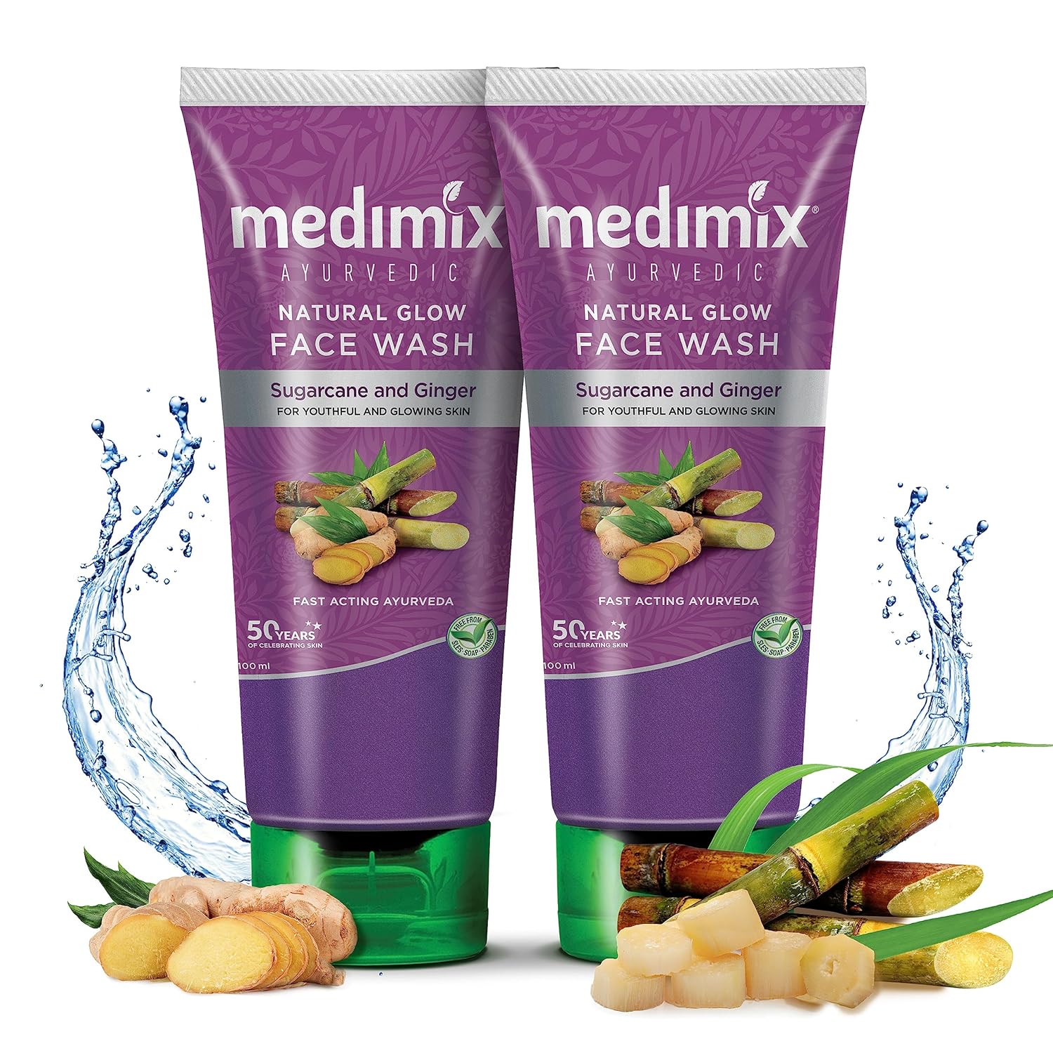 Medimix Ayurvedic Natural Glow Face Wash  |With Sugarcane and Ginger | 100 ml image 3
