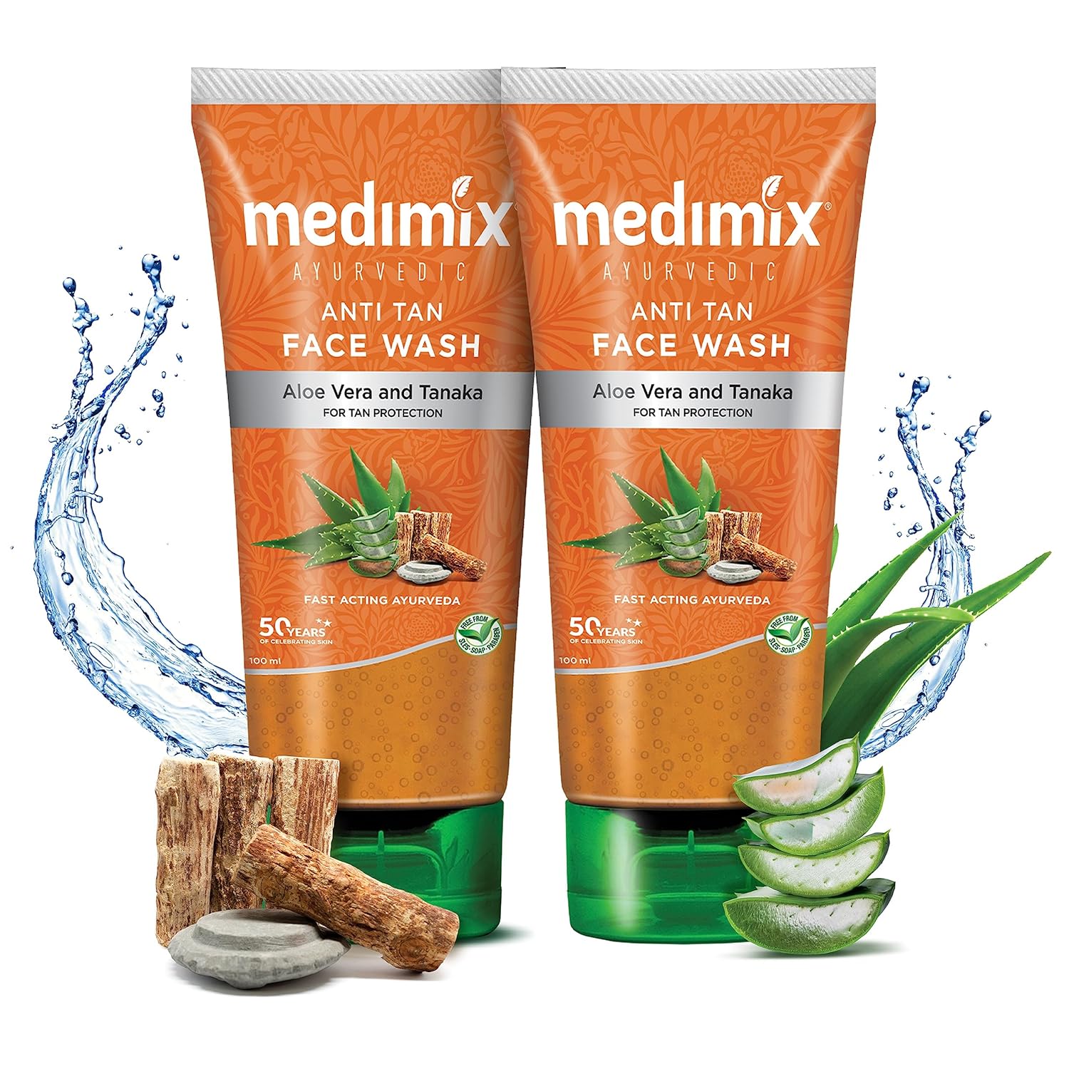 Medimix Ayurvedic Anti Tan Face Wash With Aloe vera and Tanaka| 100 ml image 3
