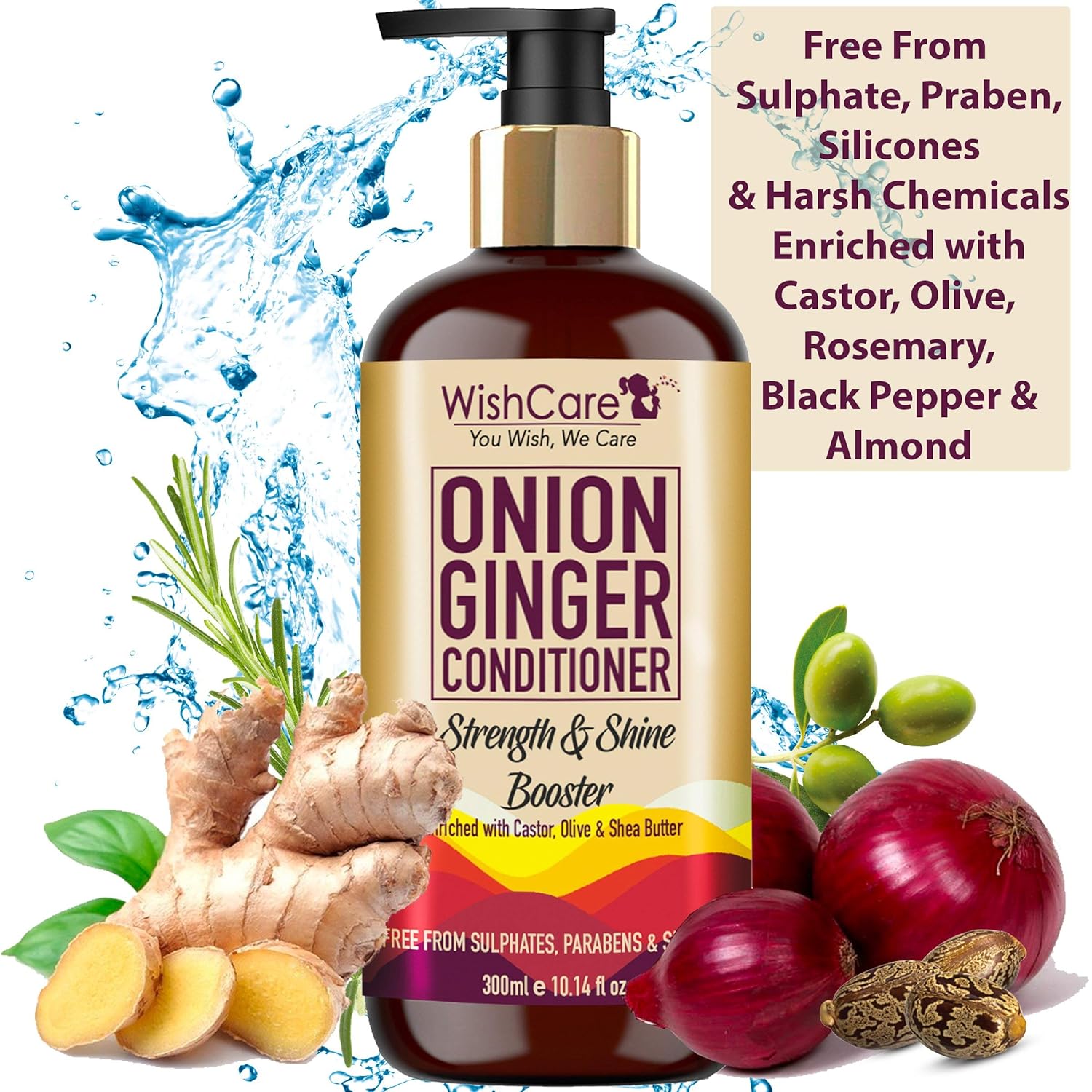 WishCare Onion Ginger Conditioner-300 ml image 4