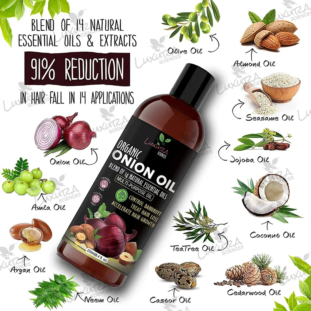 Luxura Sciences Organic Onion Hair Oil -250 ml image 2