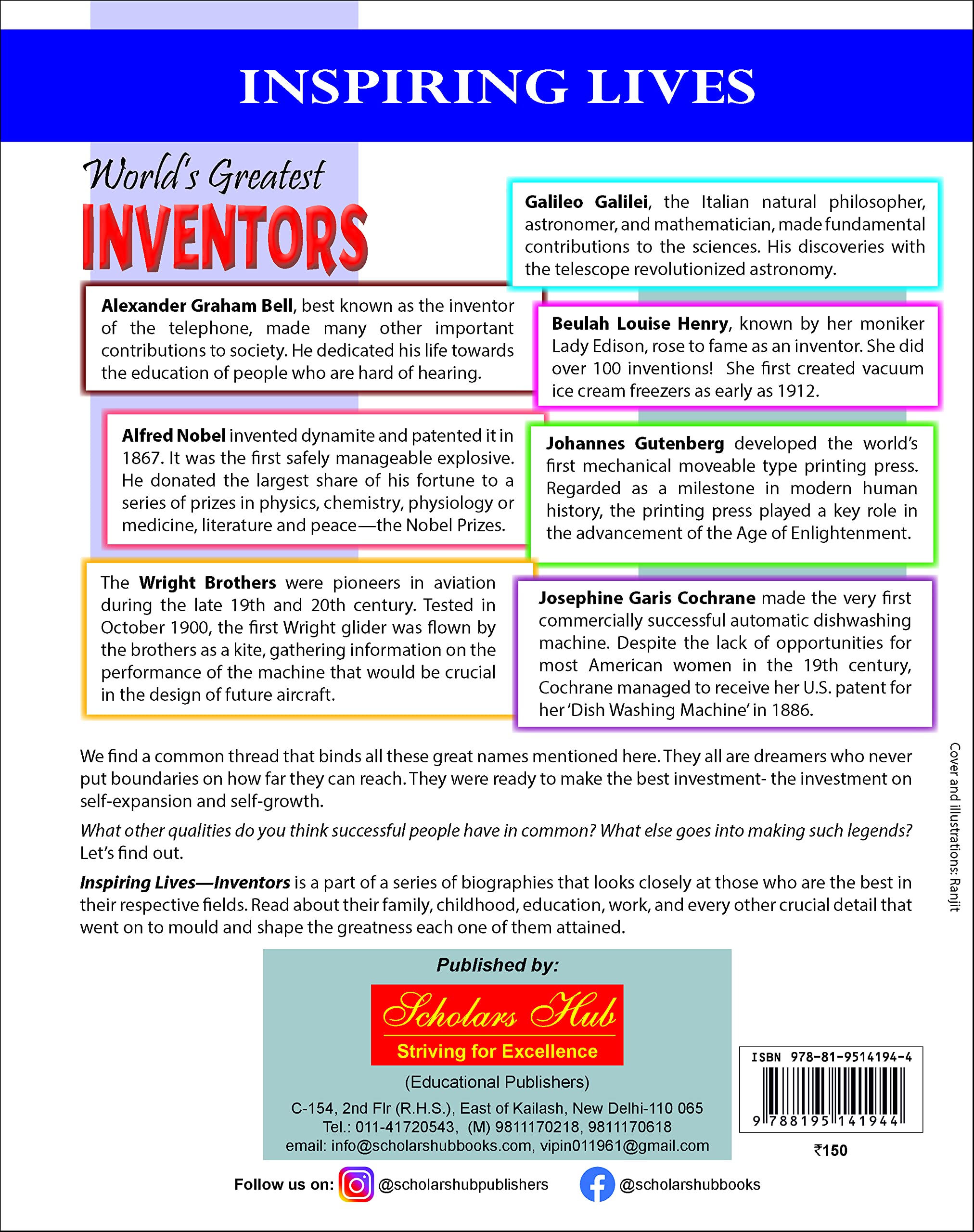 Inspiring Lives:Worlds Greatest Inventors : Biographies Of Inspirational Personalities For Kids | 124 Pages – Scholars Hub…
