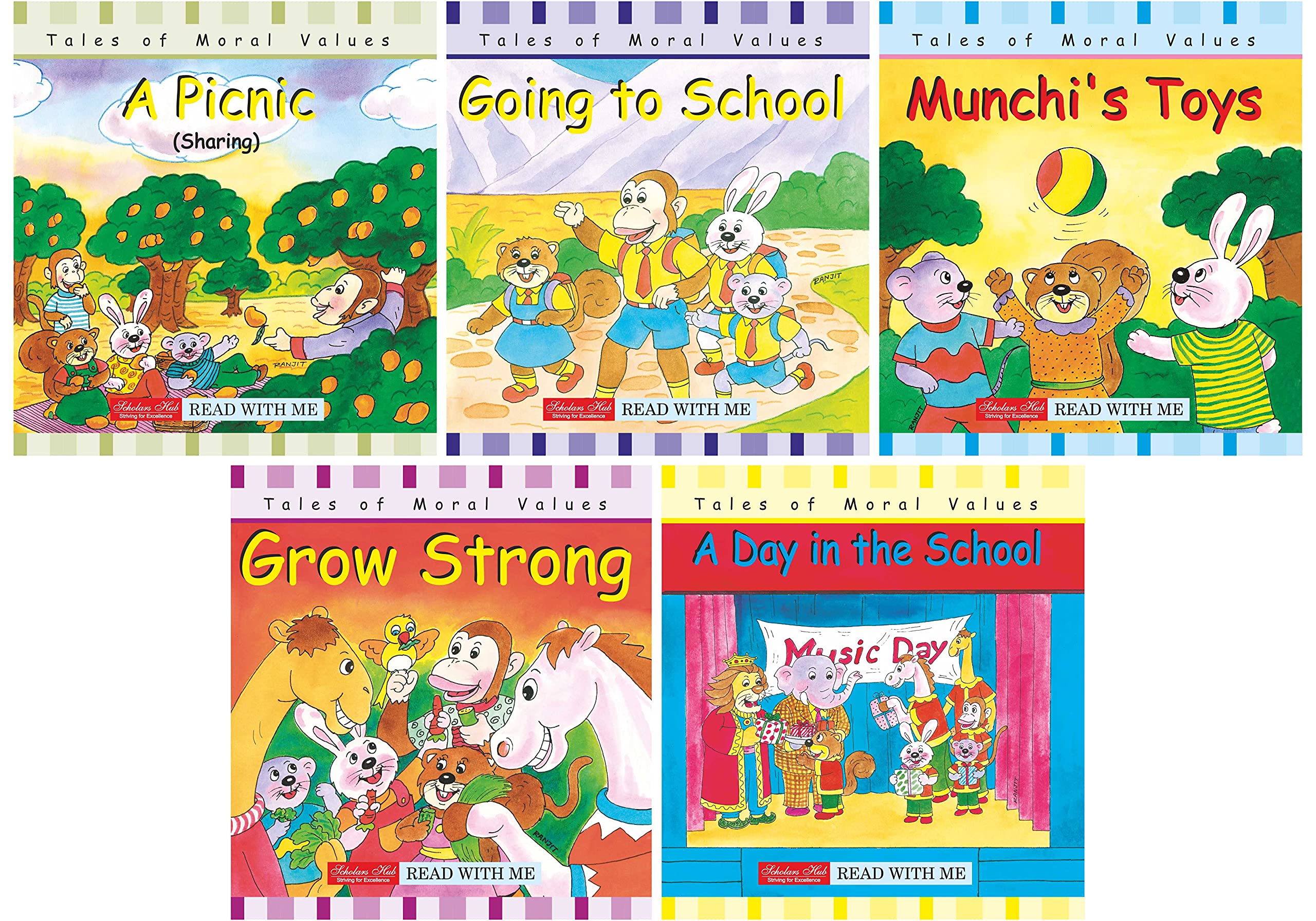 Storybook For Kids: Scholars Hub Moral Values Story Set 2 (Set Of 5 Books) (Illustrated) (Ages 5+) (80 Pages) | A Picnic…
